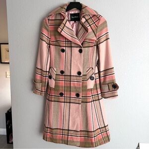 MaxMara Pink Plaid Women's Coat